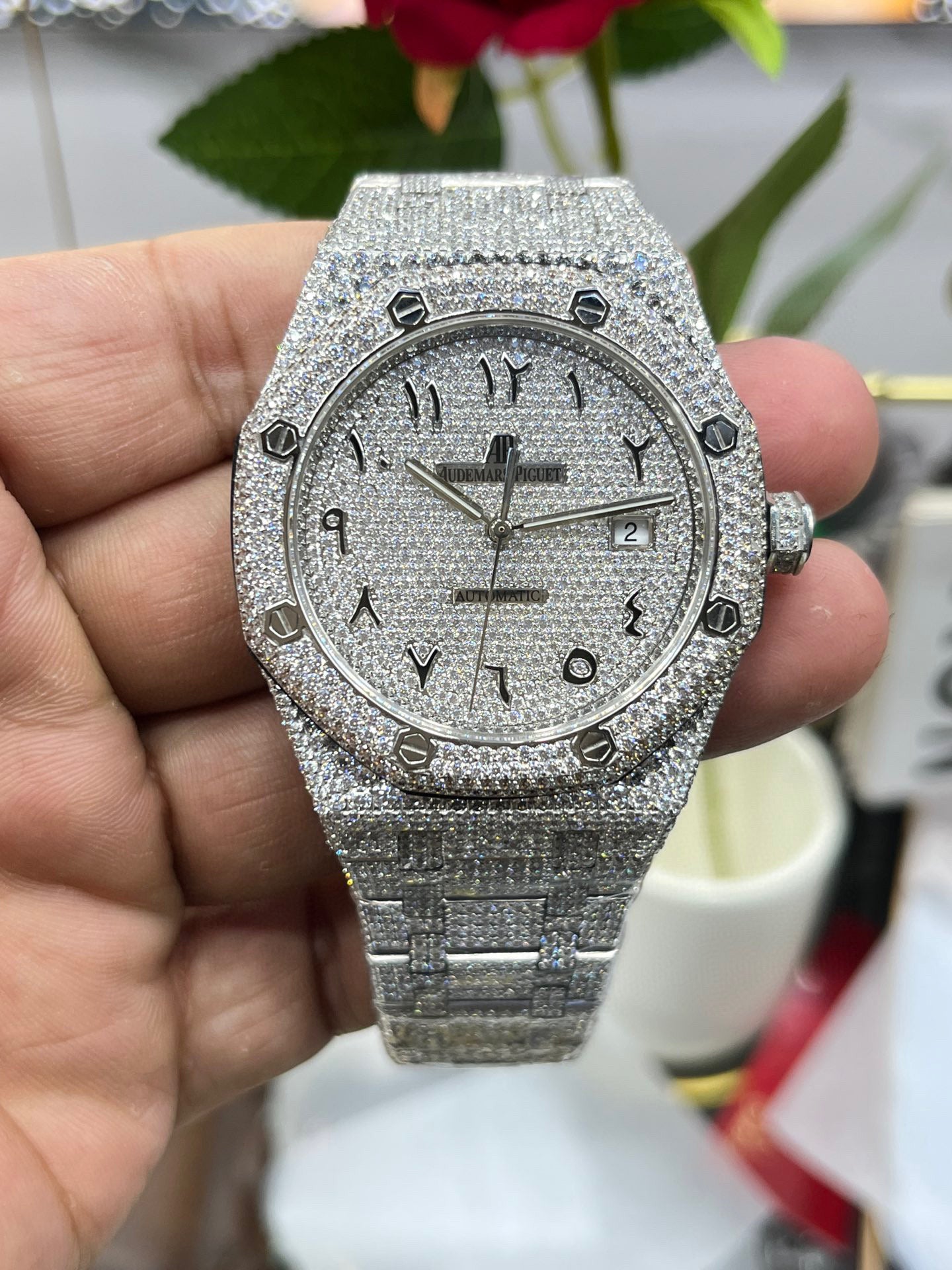 Audemars Piguet Royal Oak 15400 "Full Diamond Paved / Iced Out" – Custom Edition