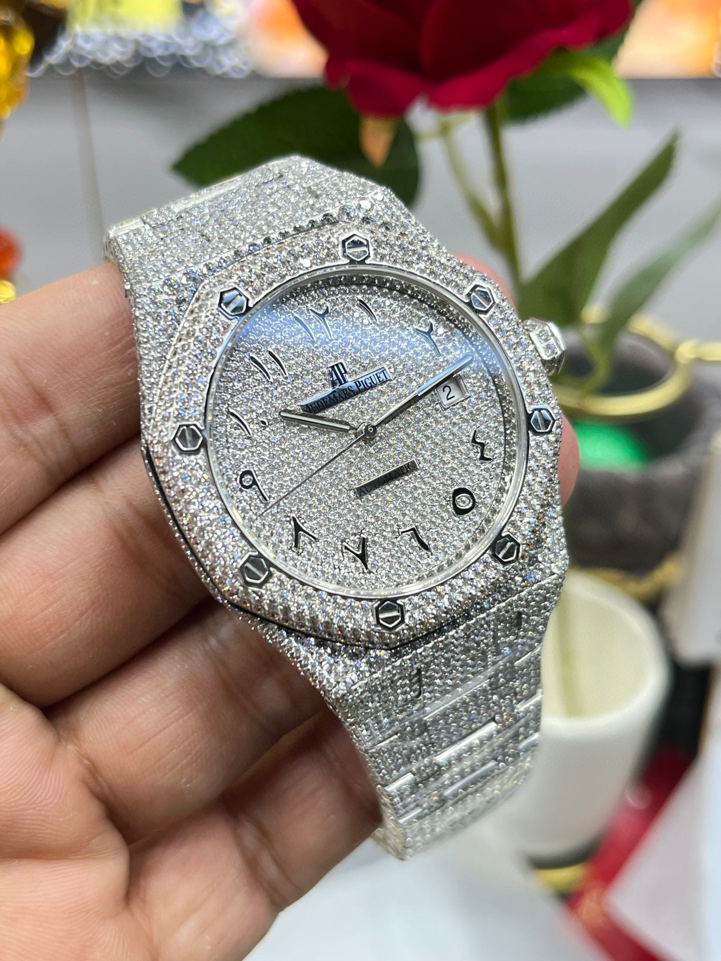 Audemars Piguet Royal Oak 15400 "Full Diamond Paved / Iced Out" – Custom Edition