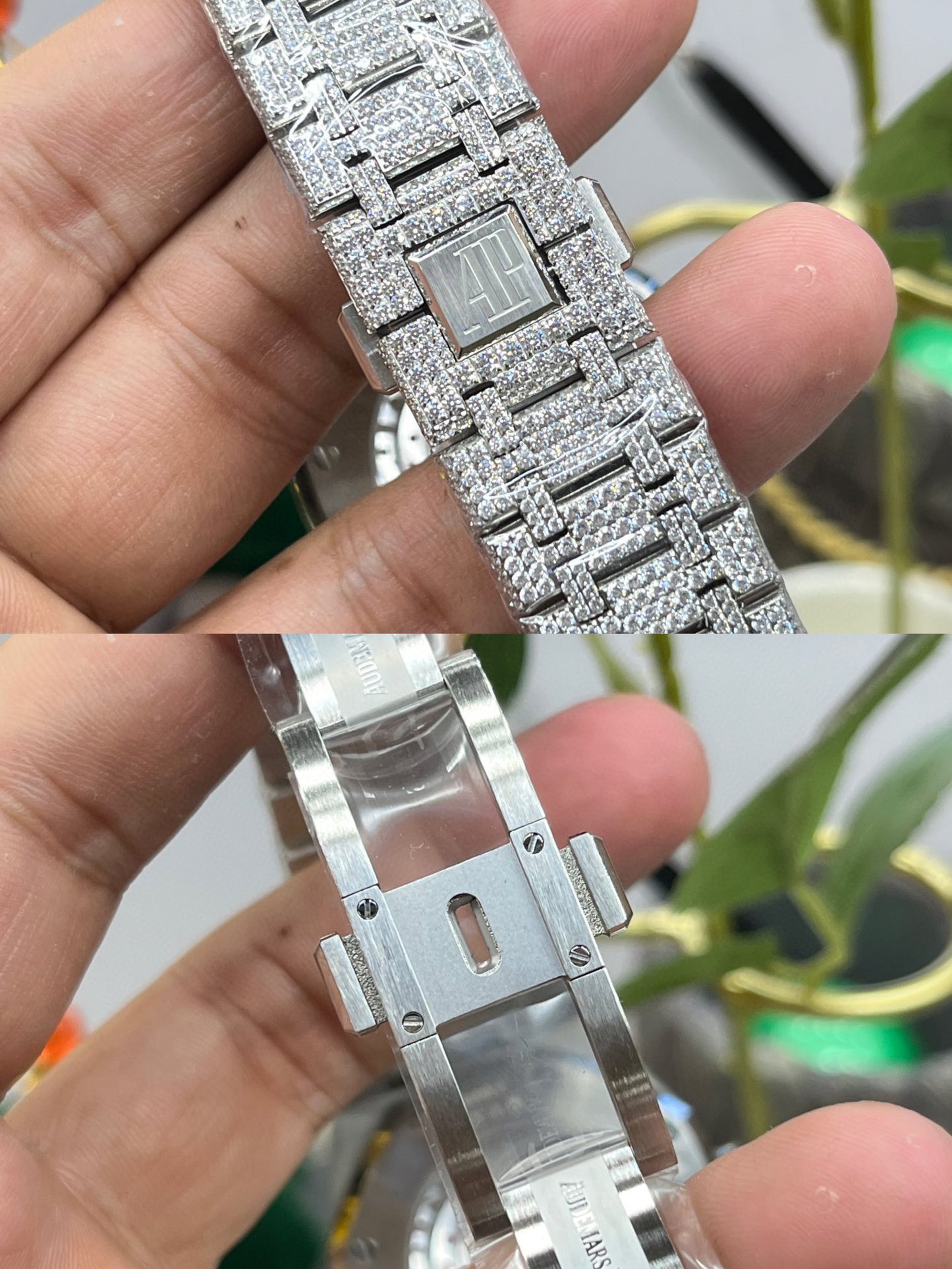 Audemars Piguet Royal Oak 15400 "Full Diamond Paved / Iced Out" – Custom Edition