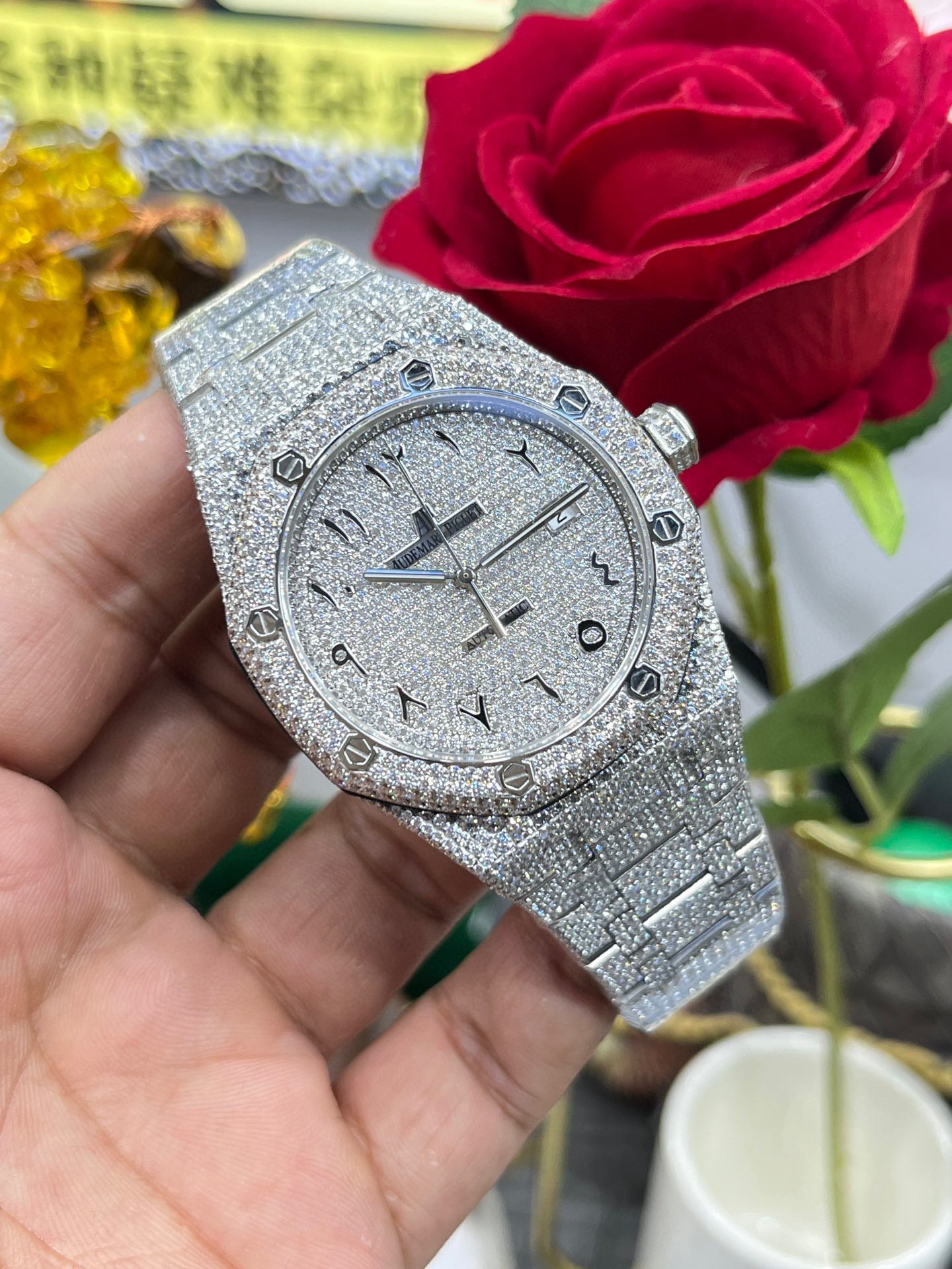 Audemars Piguet Royal Oak 15400 "Full Diamond Paved / Iced Out" – Custom Edition