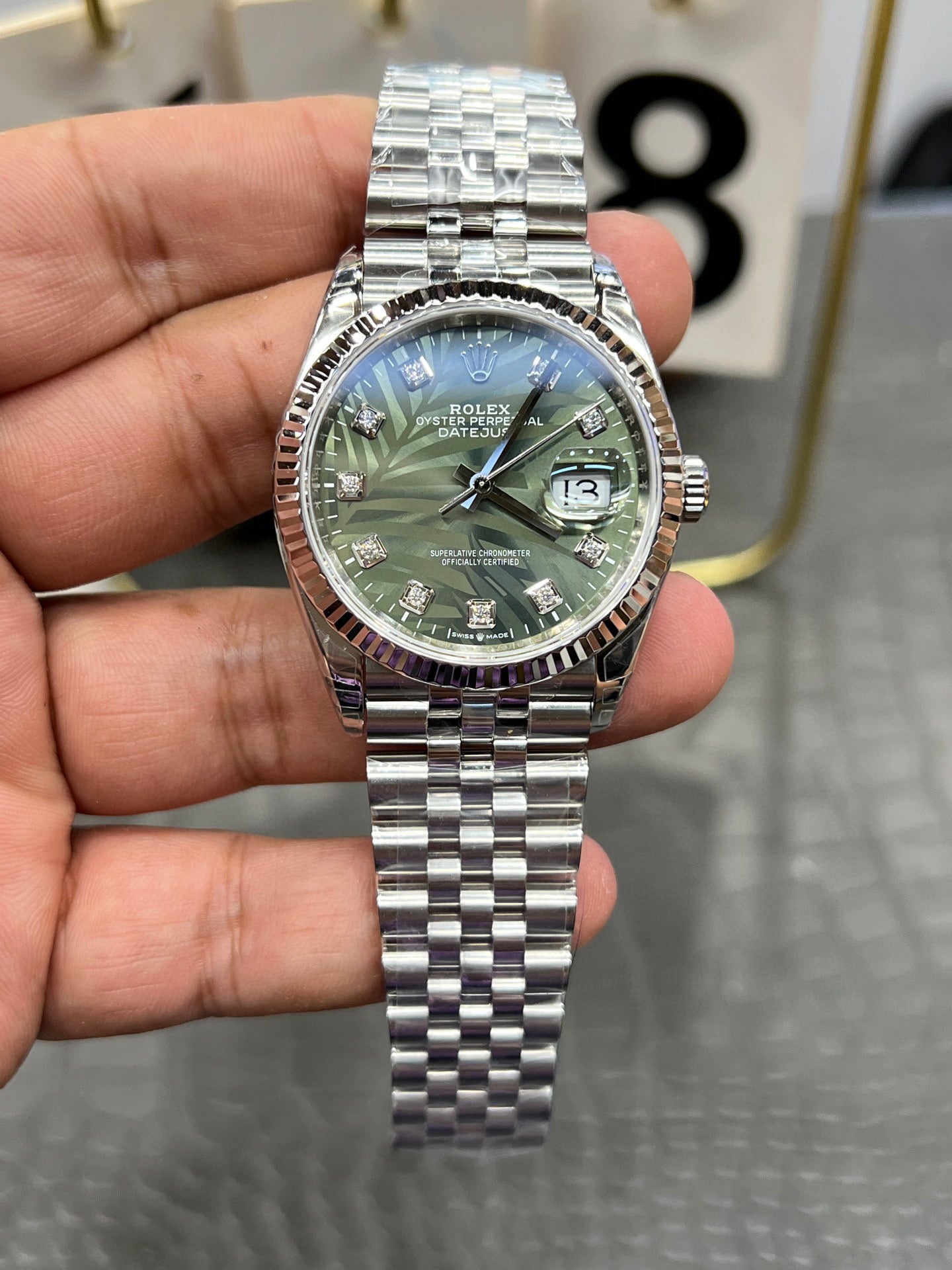 Rolex Datejust 36 mm – Ref. 126234-0055 (Palm Motif Dial)
