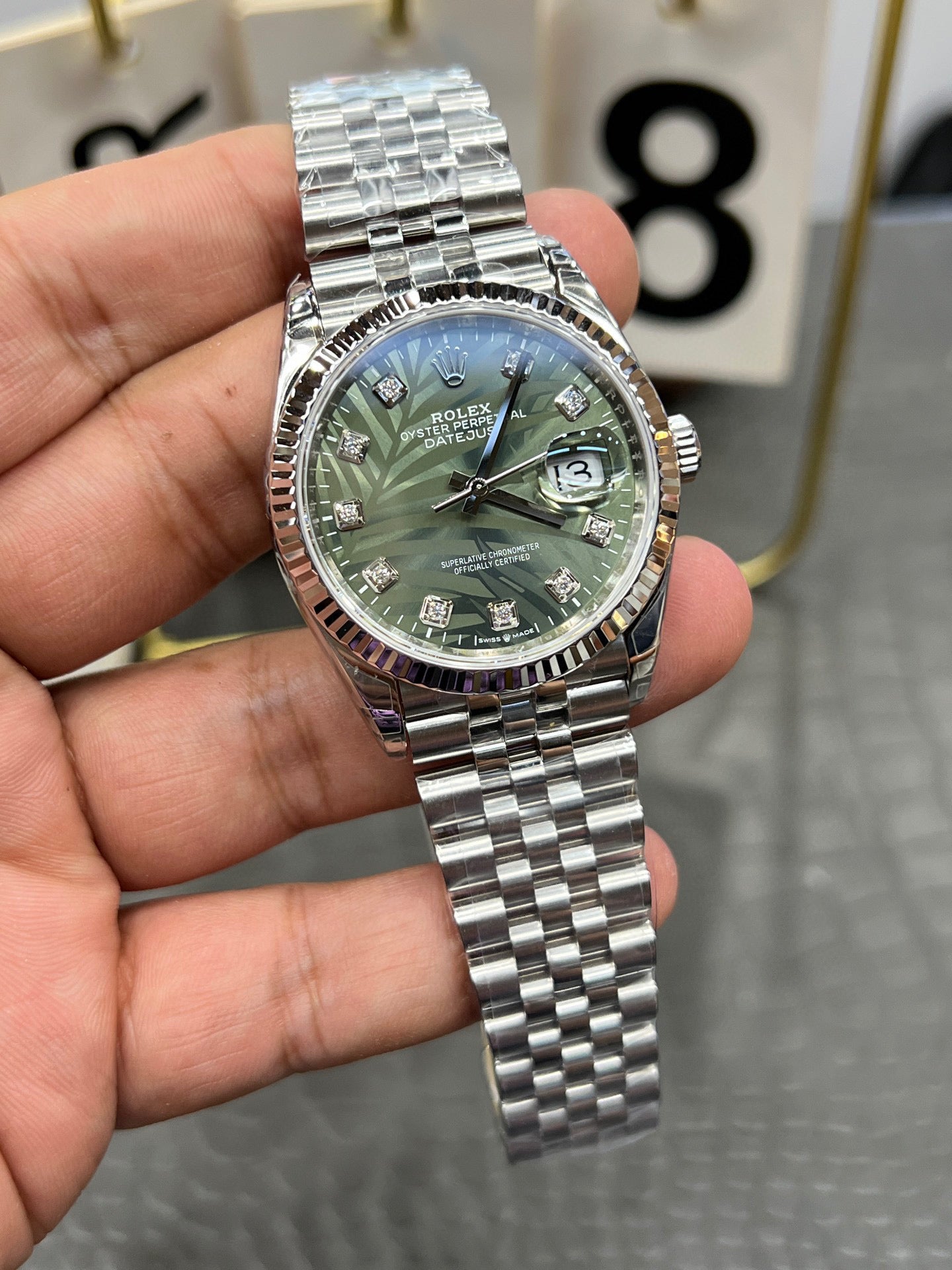 Rolex Datejust 36 mm – Ref. 126234-0055 (Palm Motif Dial)