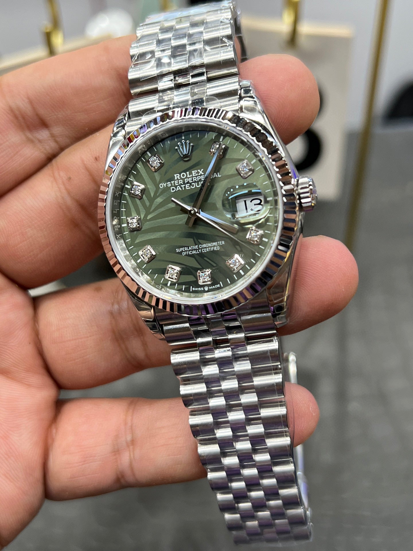 Rolex Datejust 36 mm – Ref. 126234-0055 (Palm Motif Dial)