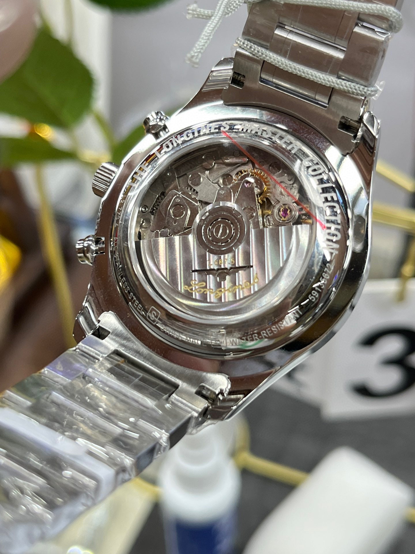 Longines с 8 стрелками, лунный фазовый индикатор, синий циферблат