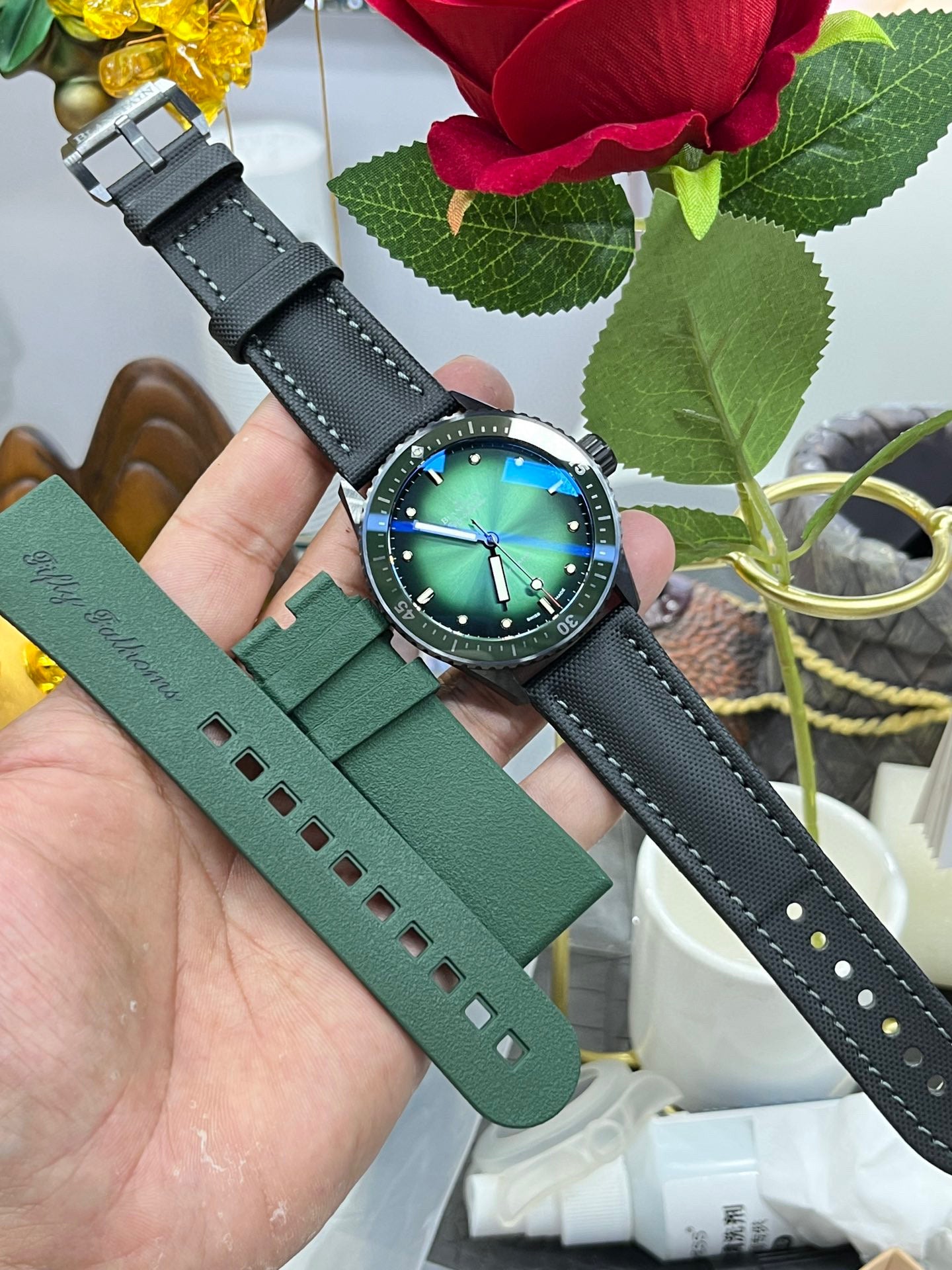 Blancpain Fifty Fathoms Bathyscaphe “Aurora Green” 5000-0153-B52A