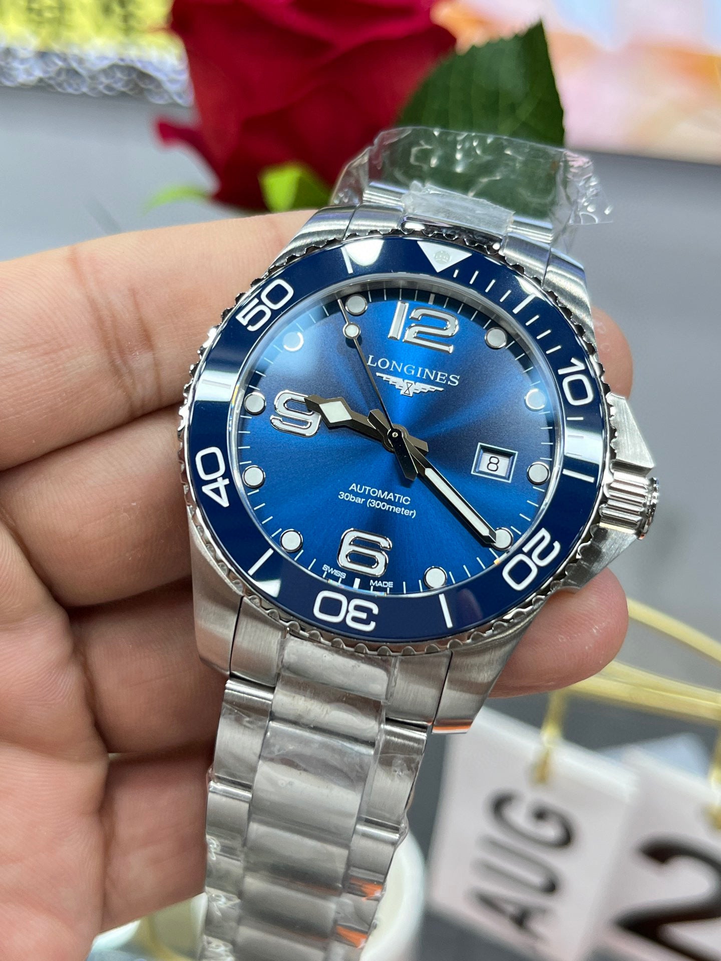 Longines Conquest L3.781.4.96.9 (Longines Conquest синий циферблат)