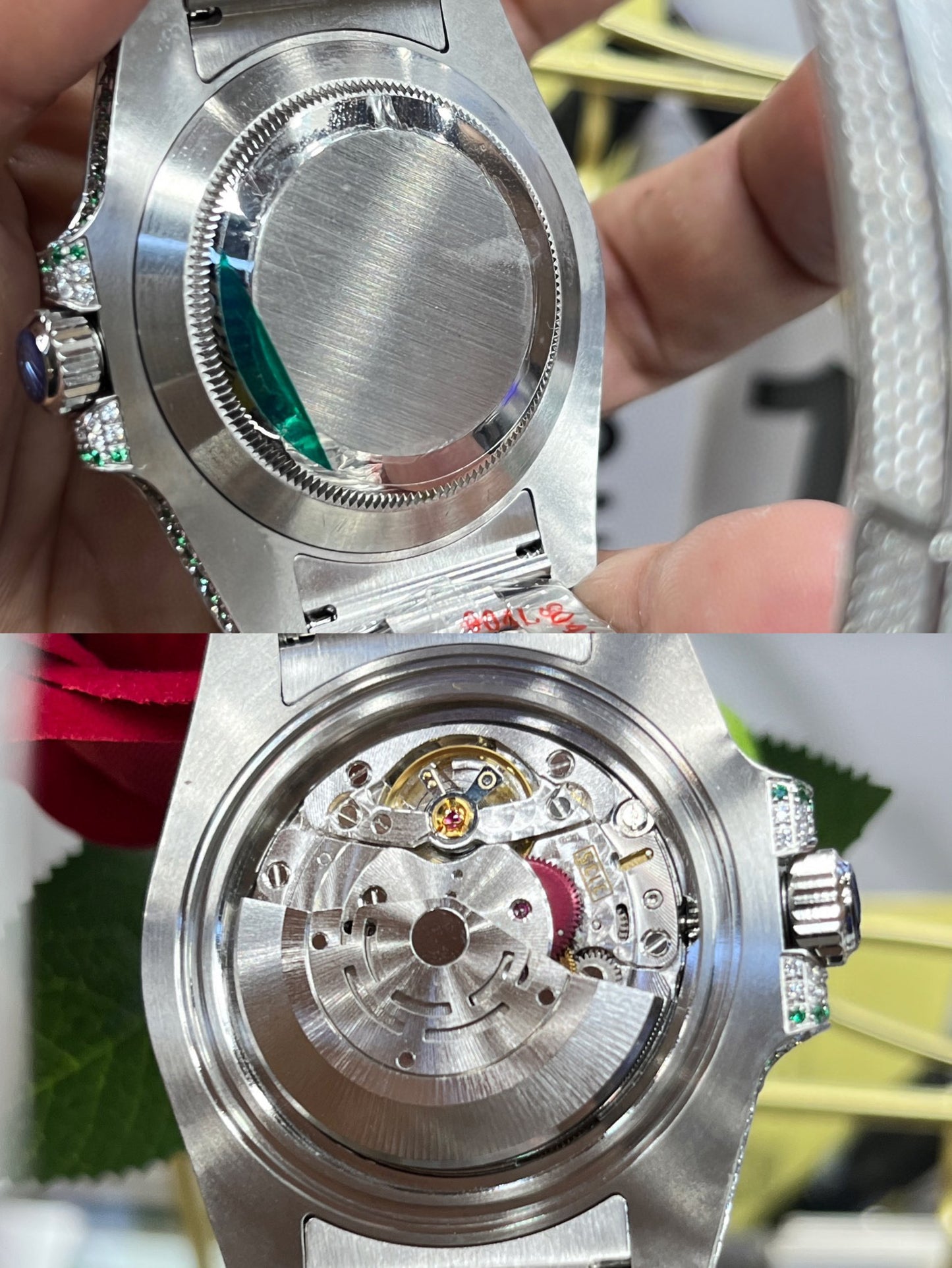 Rolex Submariner 116610 Full Diamond Paved – "Green Ghost" Custom