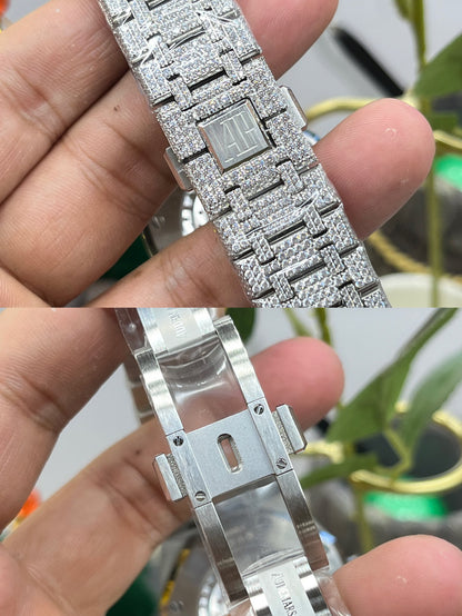 Audemars Piguet Royal Oak 15400 "Full Diamond Paved / Iced Out" – Custom Edition