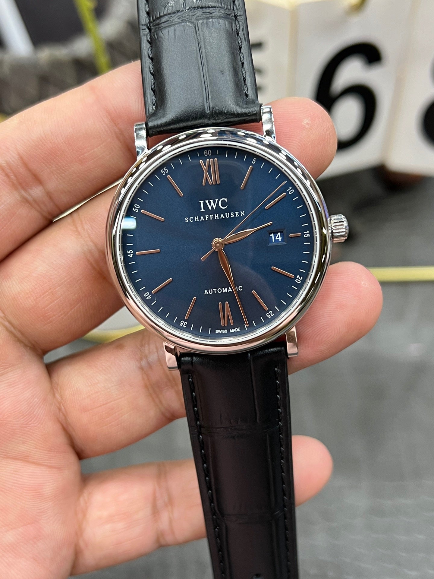 IWC Portofino Automatic 40mm – Ref. IW356523 (Blue Dial, Stainless Steel, Leather Strap)