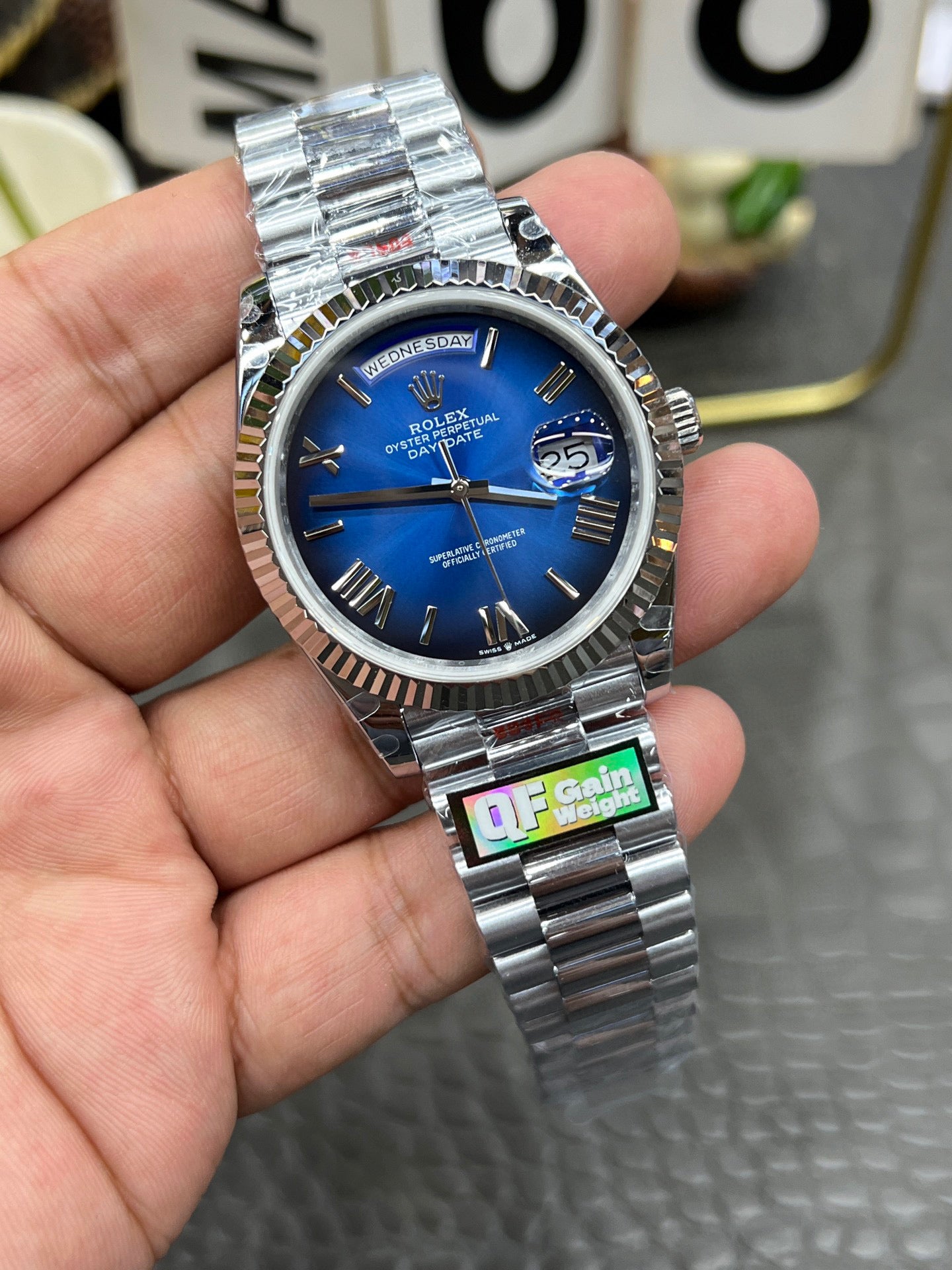 Rolex Day-Date 40 Ref. M228239-0076 “40mm 18-kt White Gold / Blue Ombré Dial”