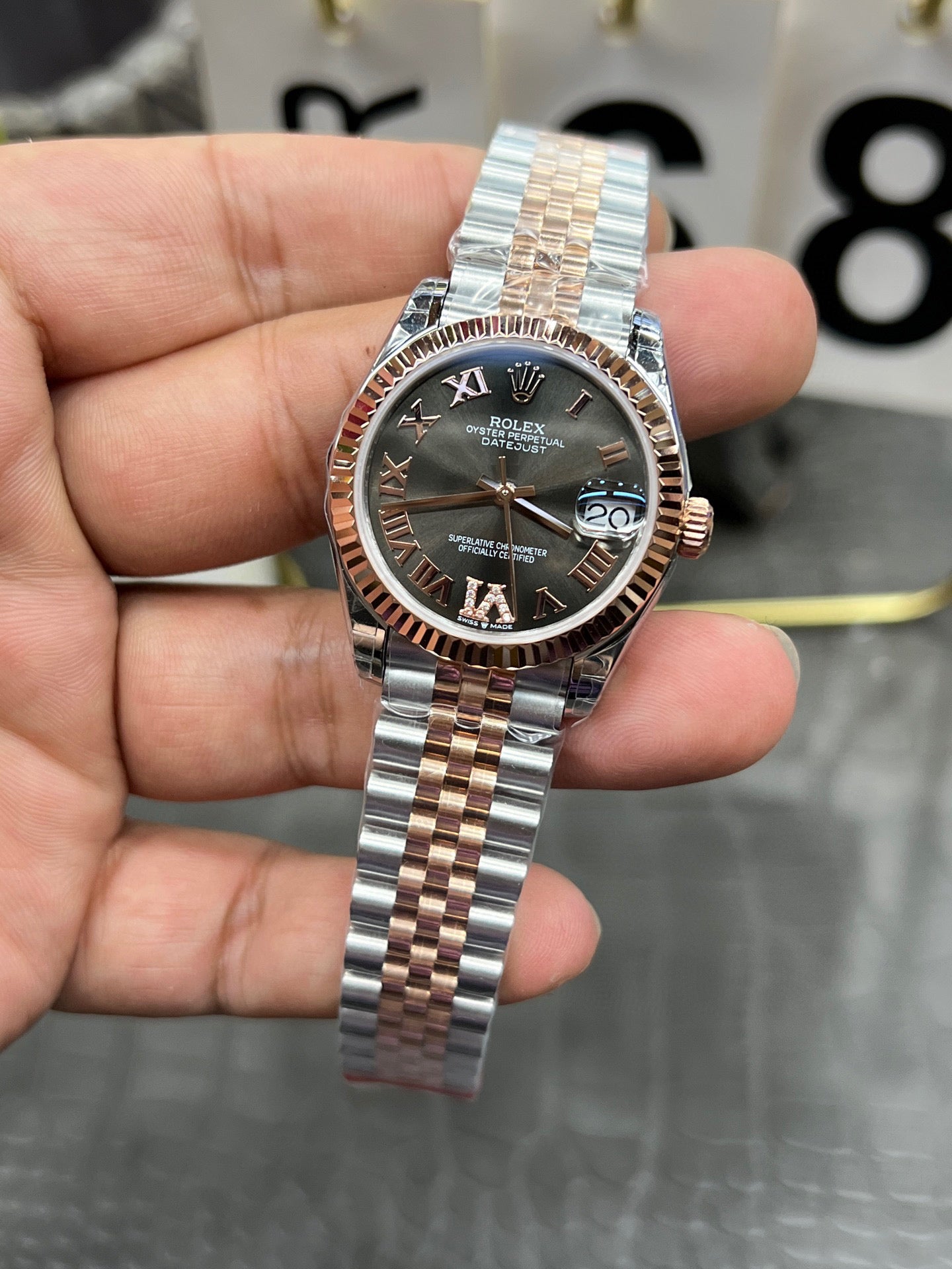 Rolex Datejust 31 Ref. 278271-0030 “31mm Everose Rolesor / Slate Grey Diamond-Dial