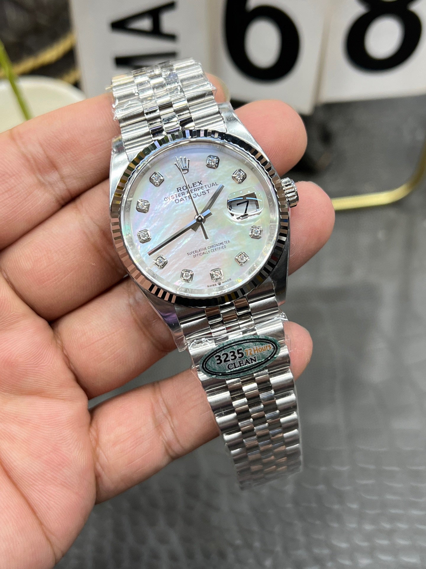 Rolex Datejust 36 Ref. M126234-0020 “36mm Steel & White Gold / Mother-of-Pearl Diamond Dial