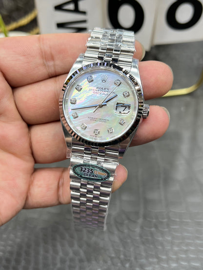 Rolex Datejust 36 Ref. M126234-0020 “36mm Steel & White Gold / Mother-of-Pearl Diamond Dial