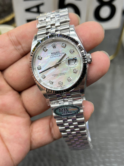 Rolex Datejust 36 Ref. M126234-0020 “36mm Steel & White Gold / Mother-of-Pearl Diamond Dial