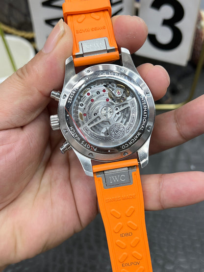 IWC Pilot’s Watch Chronograph Ref. IW377730 “43mm Steel / Black Dial ‘Orange Storm