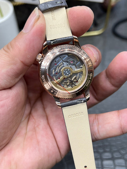 Vacheron Constantin Égérie Self-Winding Ref. 4605F/000R-B496 “35mm 18K Pink Gold / Silvered Opaline Pleated Dial with Diamonds