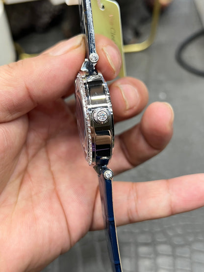 Van Cleef & Arpels Lady Arpels Pont des Amoureux Ref. VCARO8TY00 “38mm White Gold / Grisaille Enamel Dial with Diamond Bridge