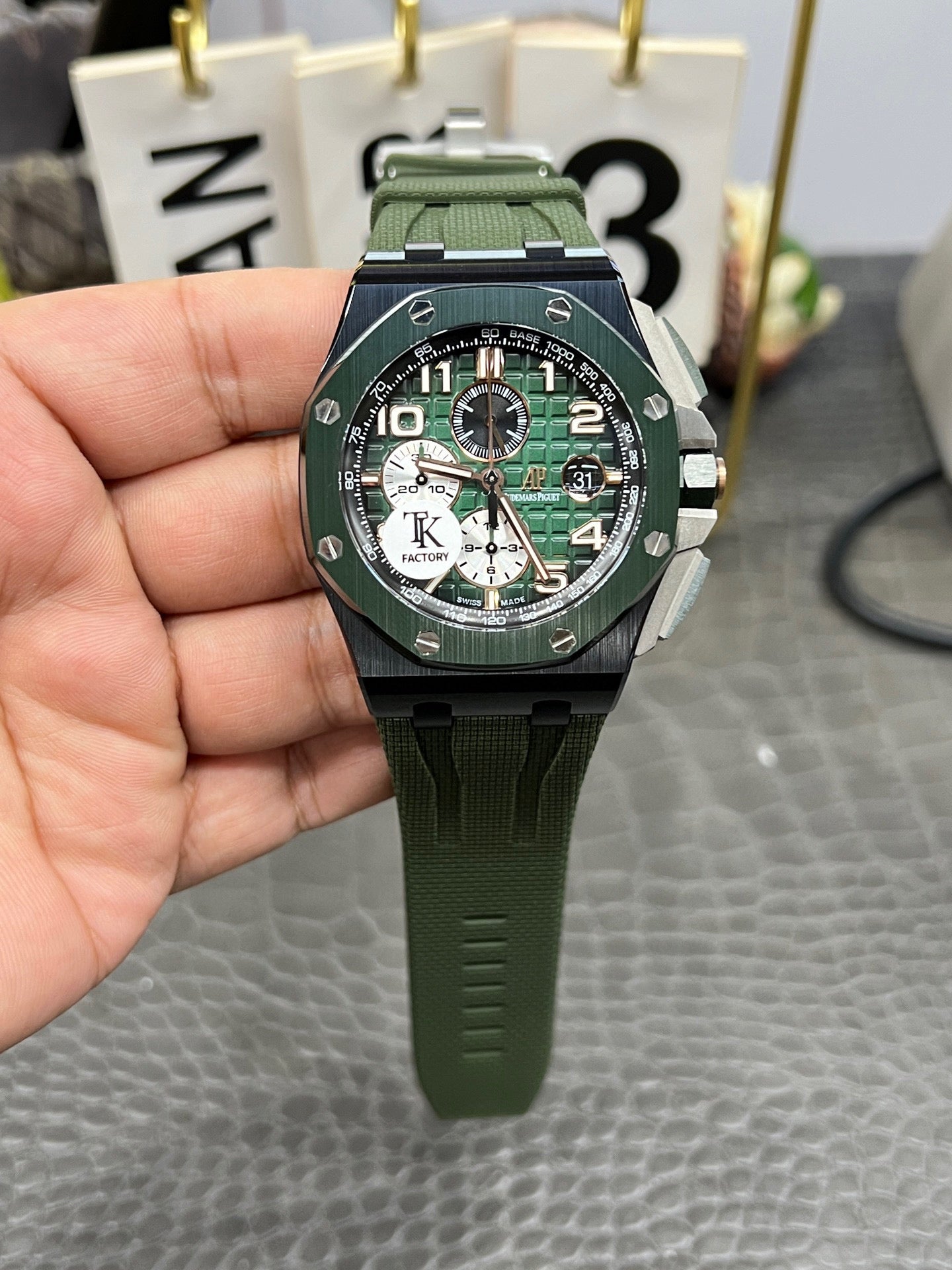 Audemars Piguet Royal Oak Offshore Ref. 26405CE.OO.A056CA.01 “44mm Green Ceramic / Smoked Green Dial