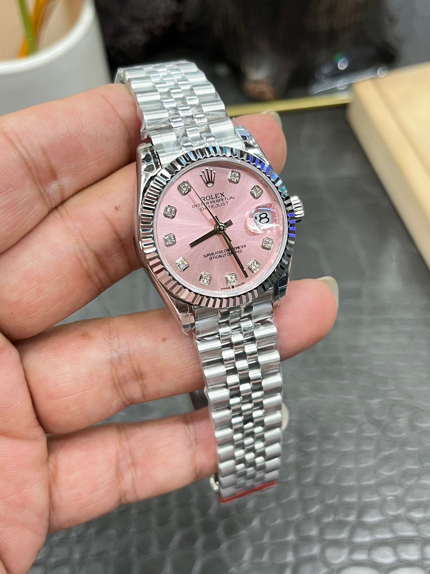Rolex Datejust 31 Ref. M278274-0032 “31mm Oystersteel and White Gold / Pink Diamond-Set Dial