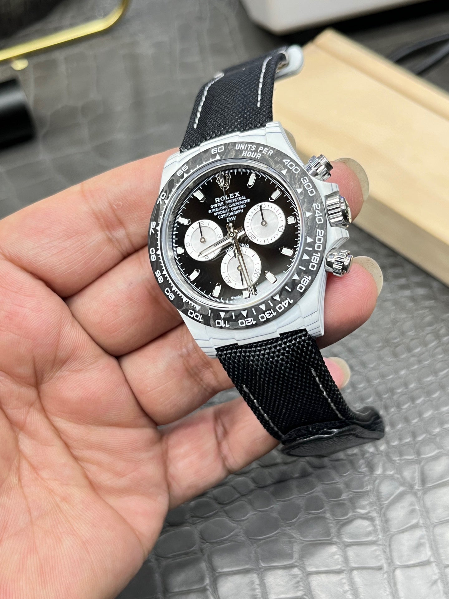 Rolex Daytona Carbon Fiber Panda Dial Custom Edition