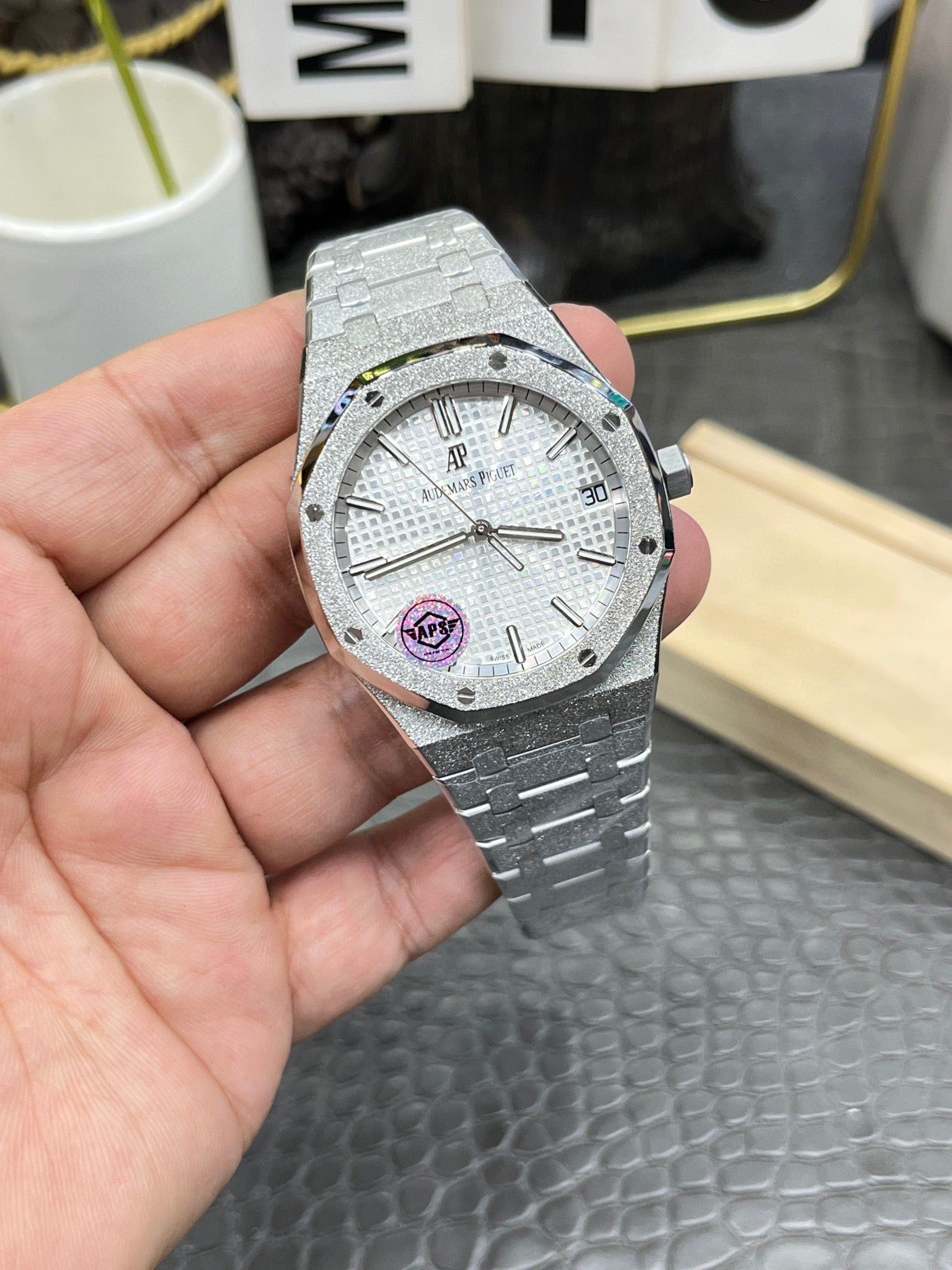 Audemars Piguet Royal Oak 15500 Frosted Gold White Dial