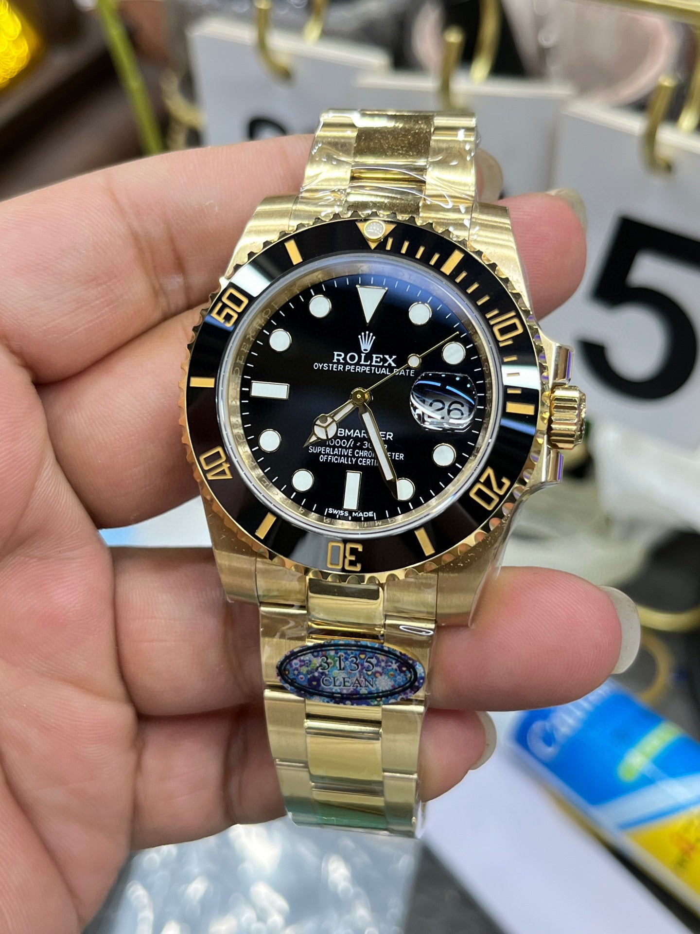 Rolex Submariner “Full Gold Black Bezel” with Caliber 3135