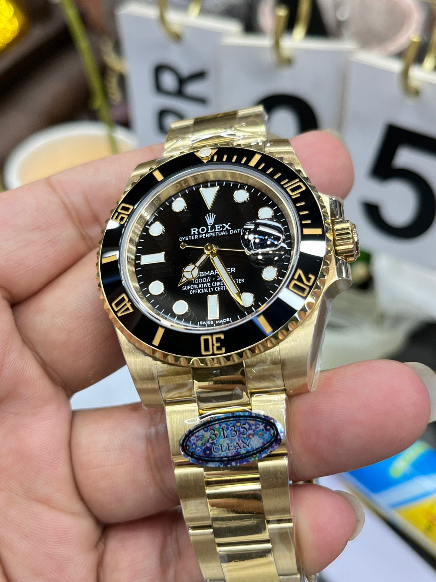 Rolex Submariner “Full Gold Black Bezel” with Caliber 3135