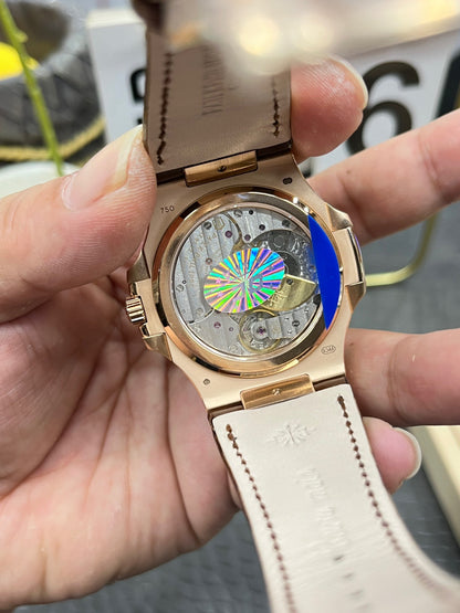 he Patek Philippe Nautilus 5712/1R-001 is a distinguished model in the Nautilus collection, renowned for its elegant design and sophisticated complications.
