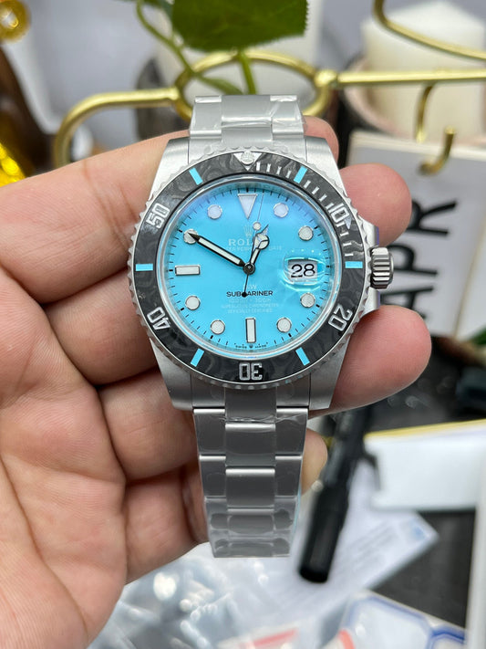 Rolex Submariner Custom Carbon Case with Tiffany Blue Dial