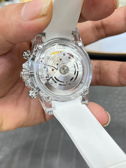 Rolex Daytona Custom Skeleton Transparent Case with Rainbow Bezel