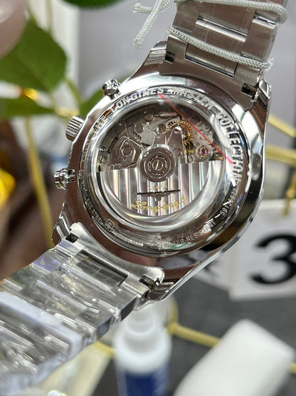 Longines с 8 стрелками, лунный фазовый индикатор, синий циферблат