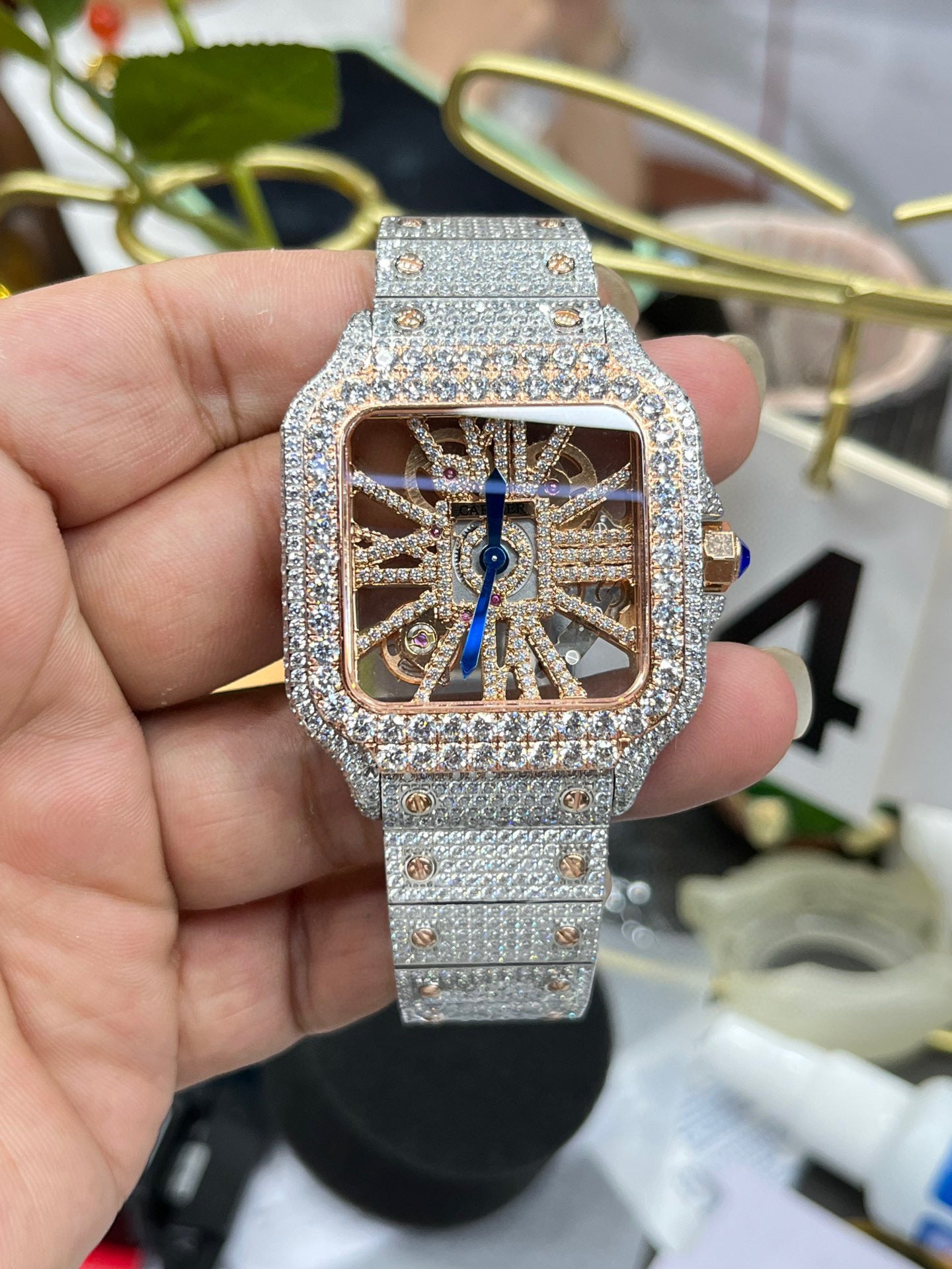 Cartier Santos Full Diamond Custom WHAS0042