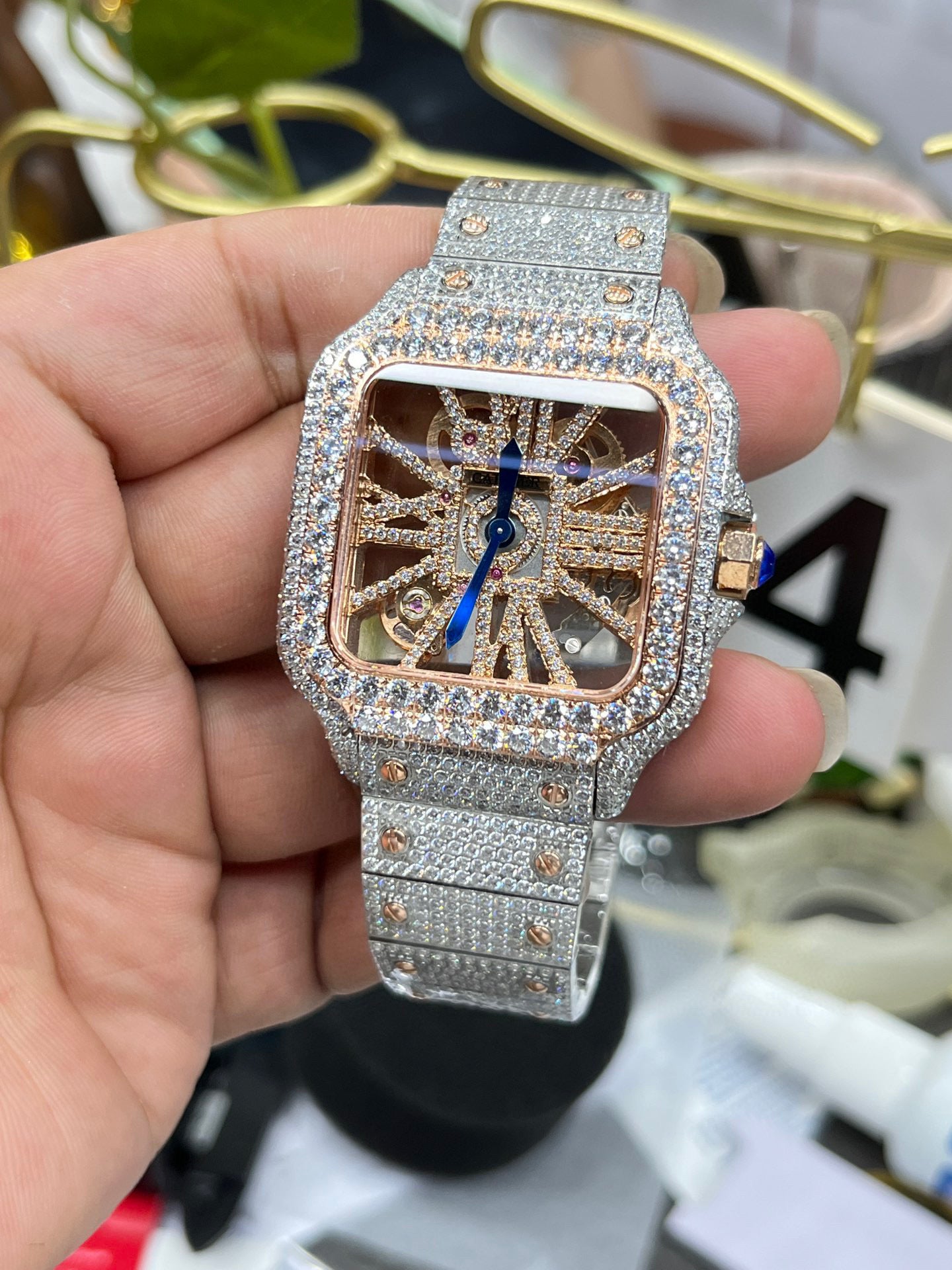 Cartier Santos Full Diamond Custom WHAS0042