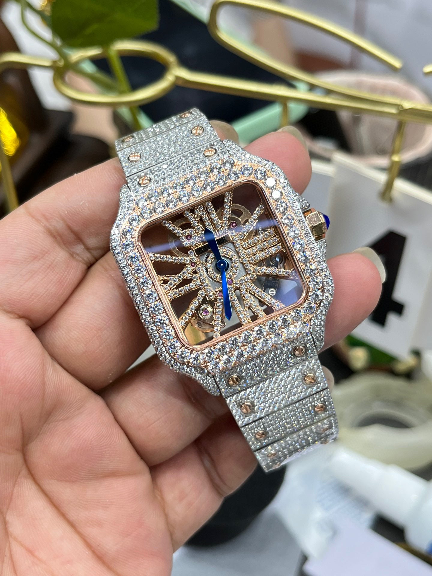 Cartier Santos Full Diamond Custom WHAS0042