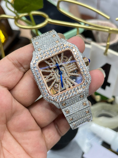 Cartier Santos Full Diamond Custom WHAS0042