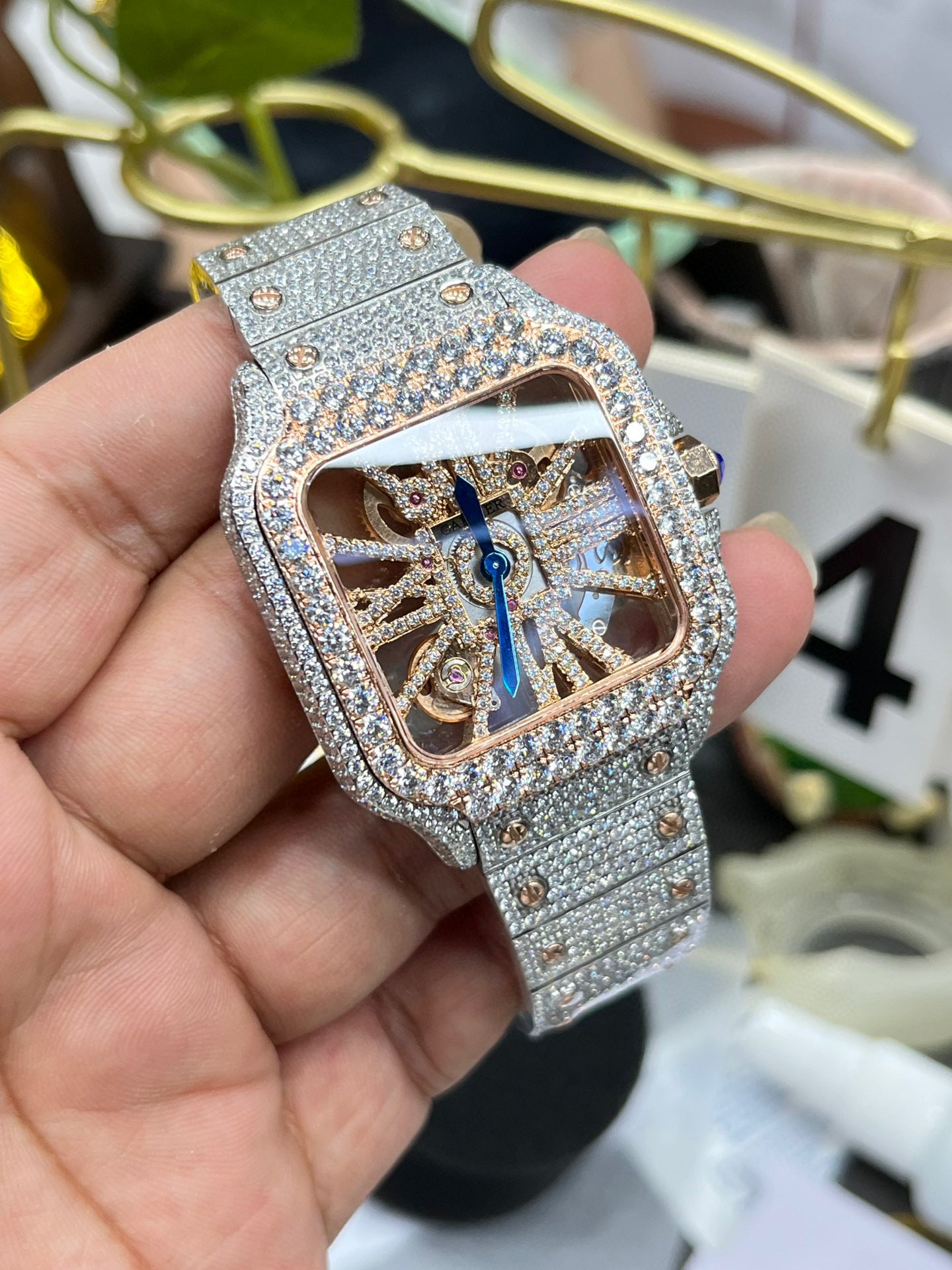 Cartier Santos Full Diamond Custom WHAS0042