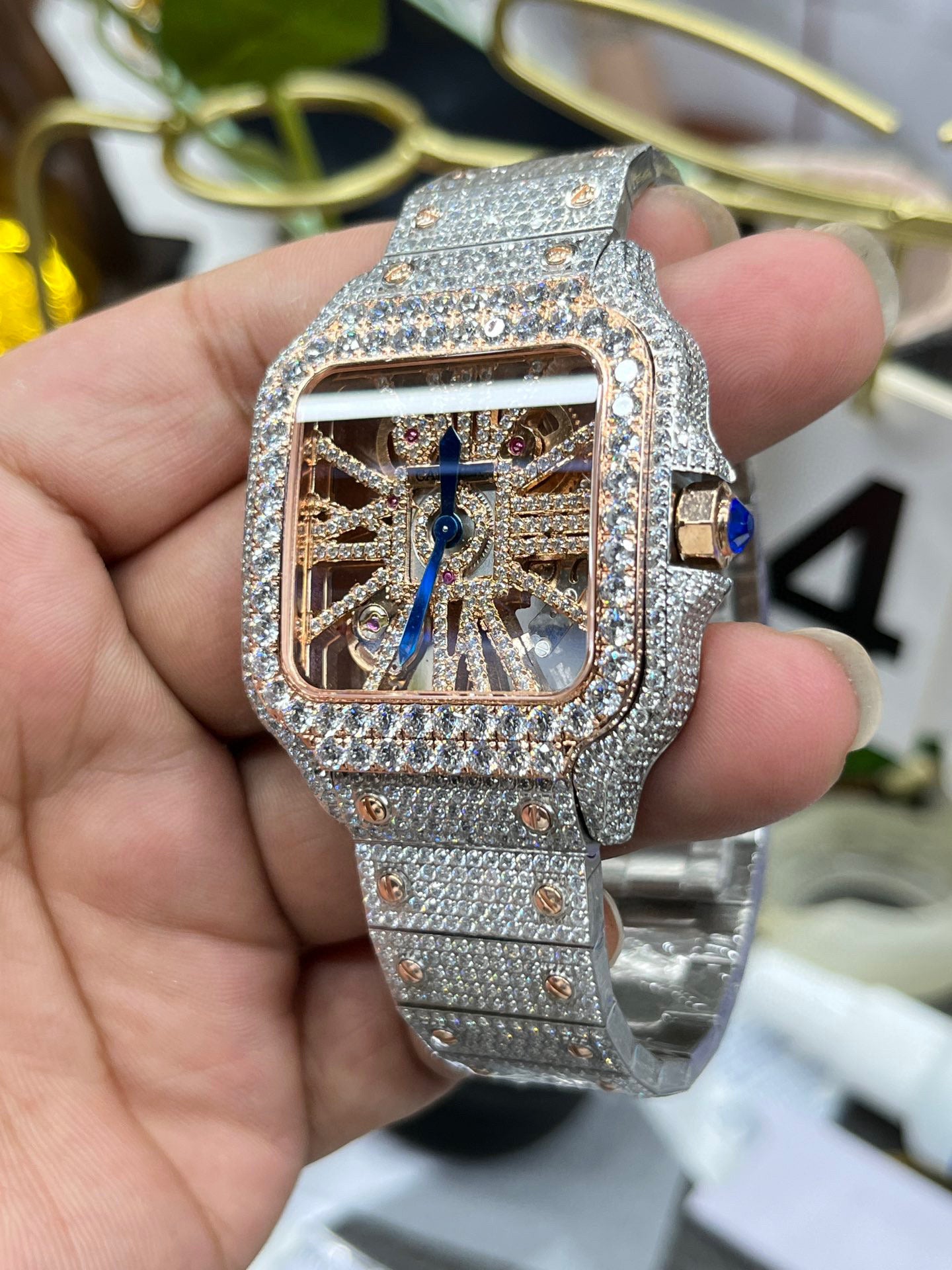 Cartier Santos Full Diamond Custom WHAS0042