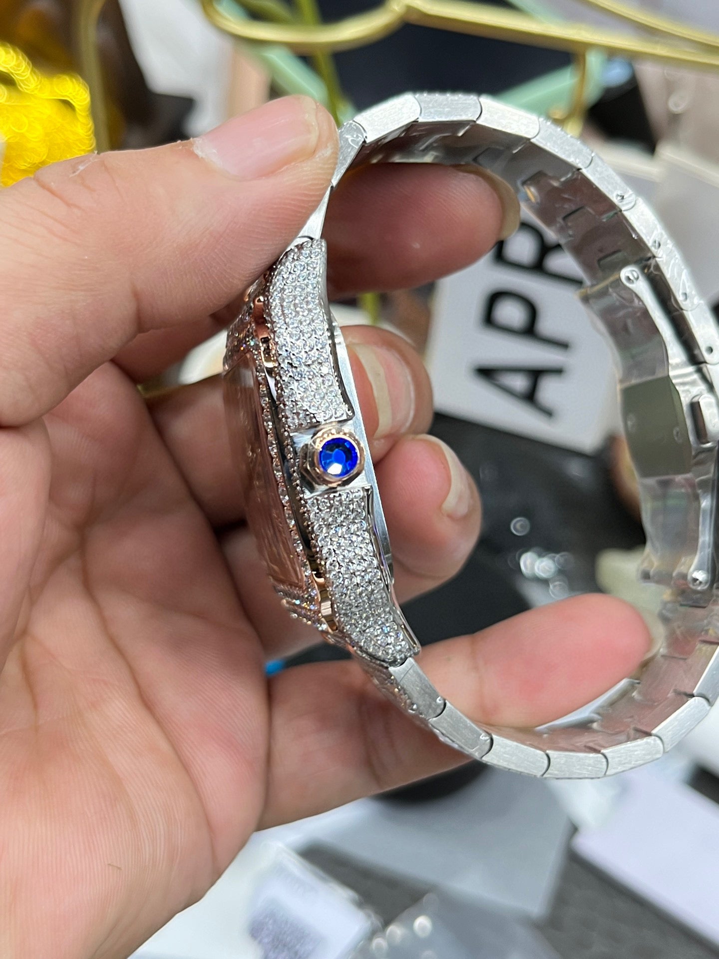 Cartier Santos Full Diamond Custom WHAS0042