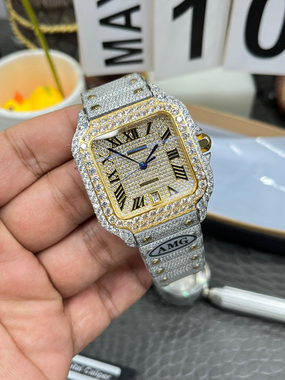 Cartier Santos Full Diamond Custom