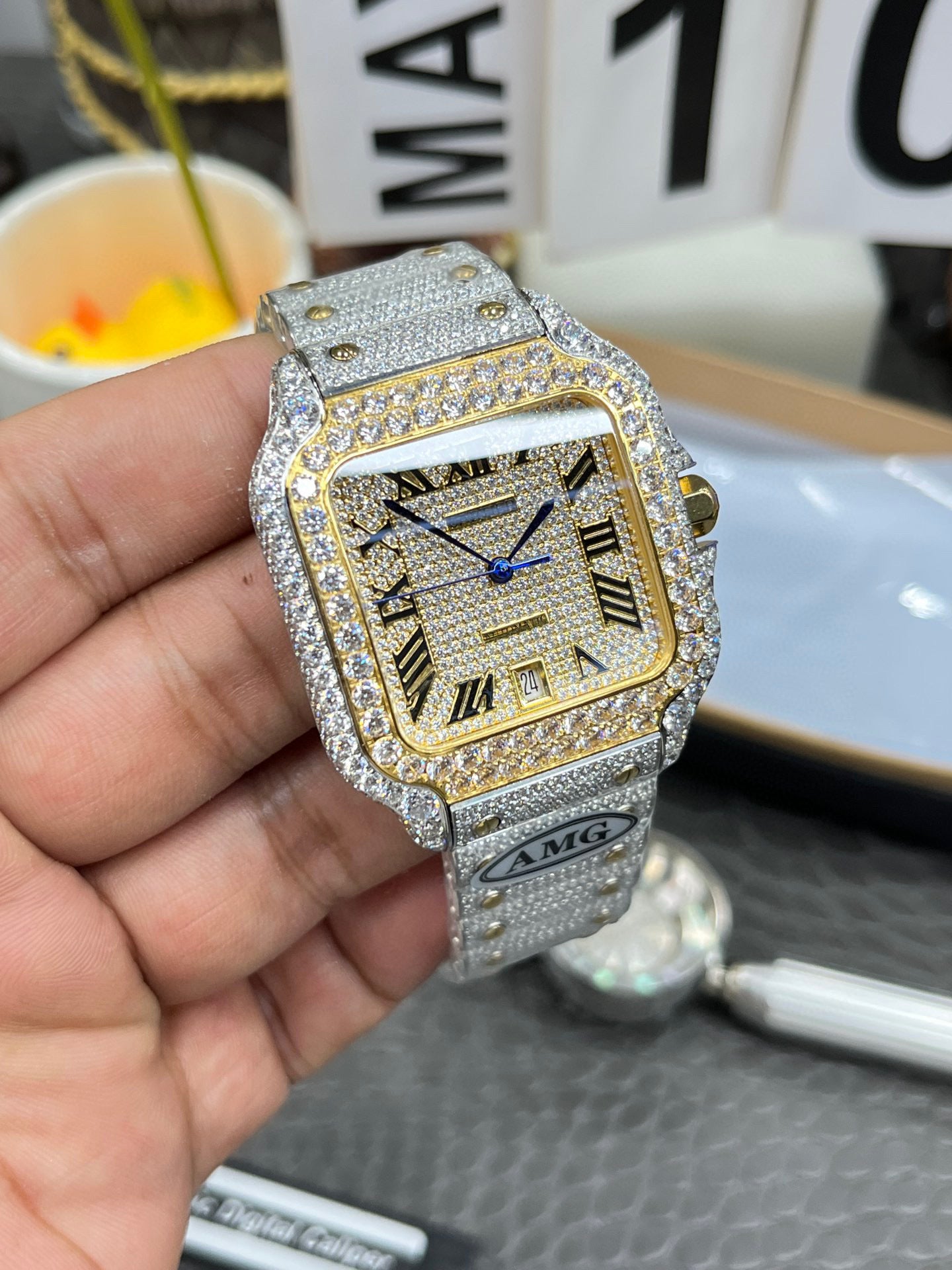 Cartier Santos Full Diamond Custom