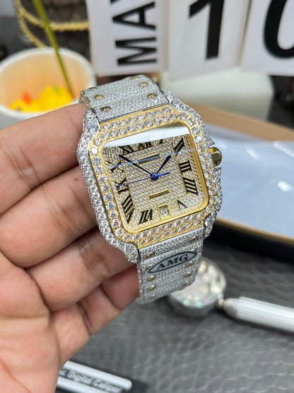 Cartier Santos Full Diamond Custom