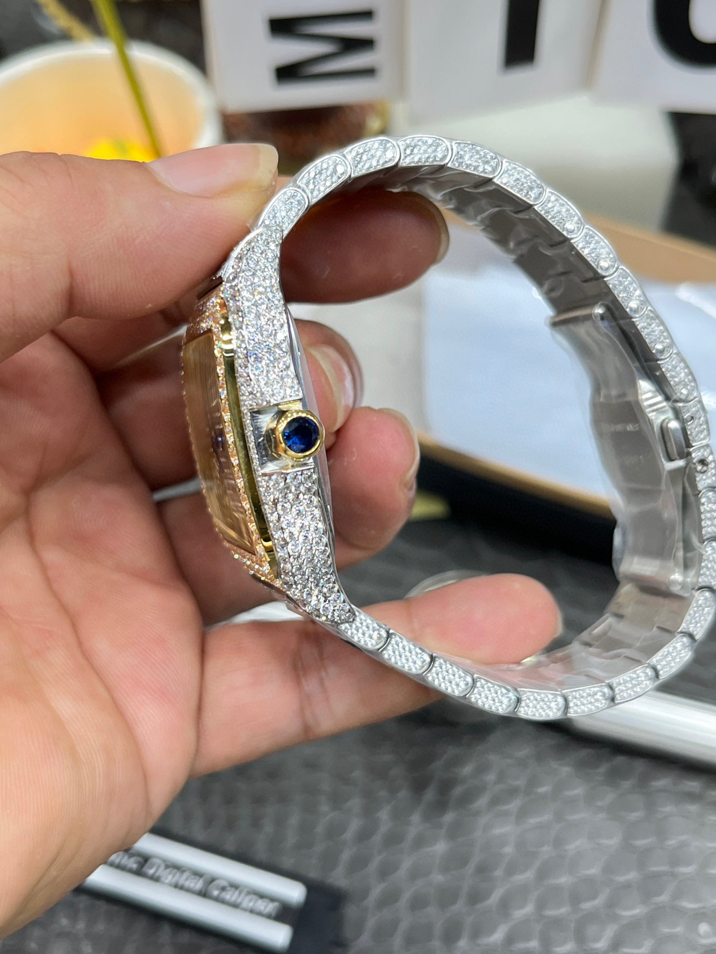 Cartier Santos Full Diamond Custom