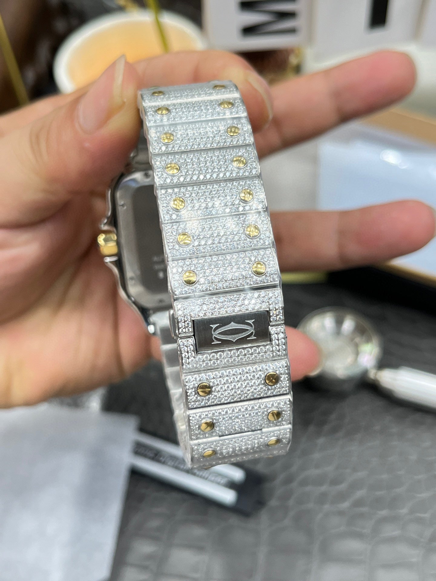 Cartier Santos Full Diamond Custom