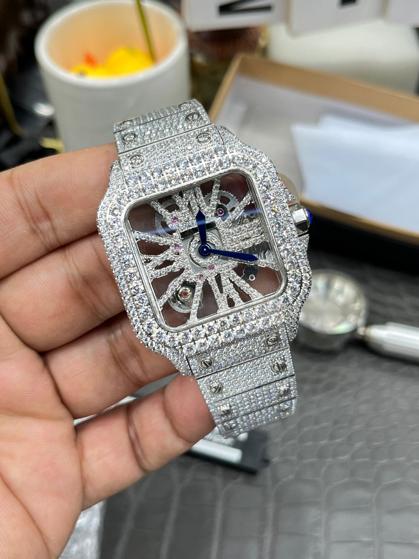 Cartier Santos Full Diamond Custom