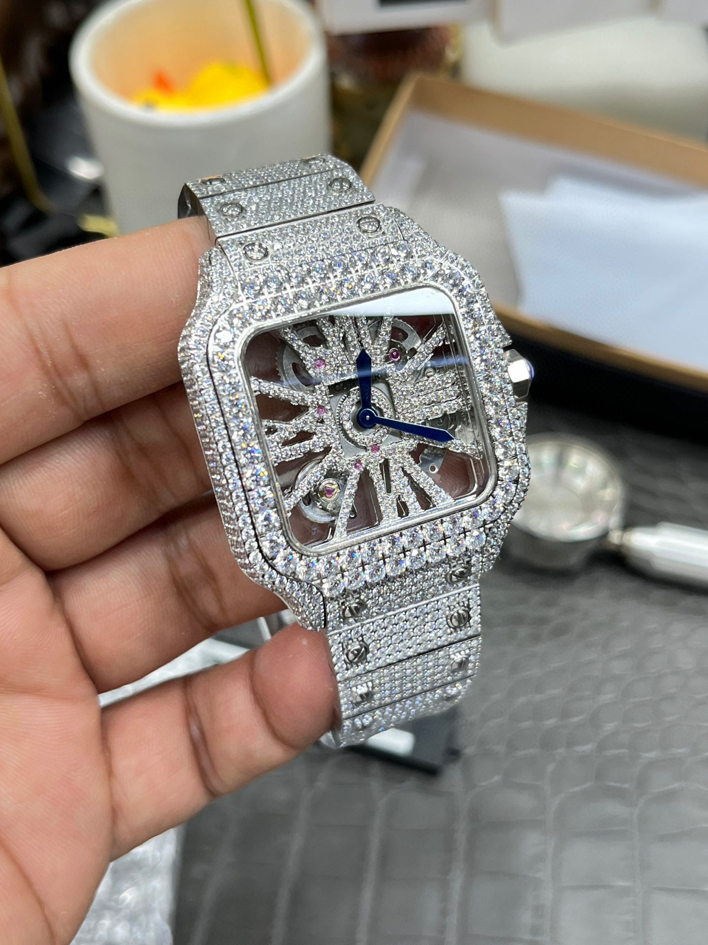 Cartier Santos Full Diamond Custom