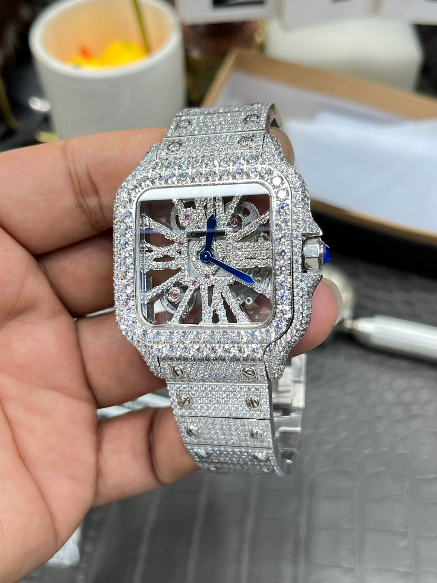 Cartier Santos Full Diamond Custom