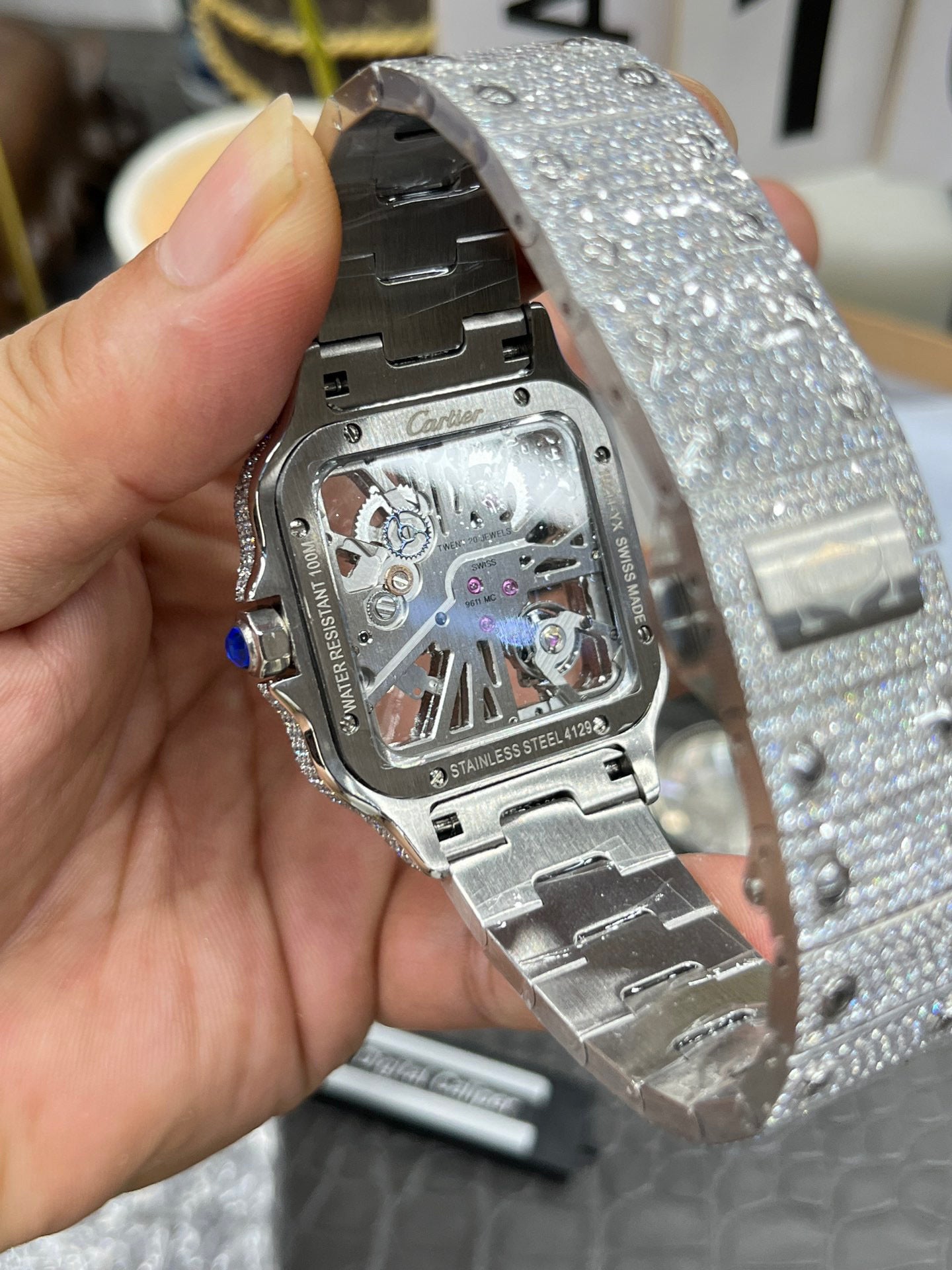 Cartier Santos Full Diamond Custom