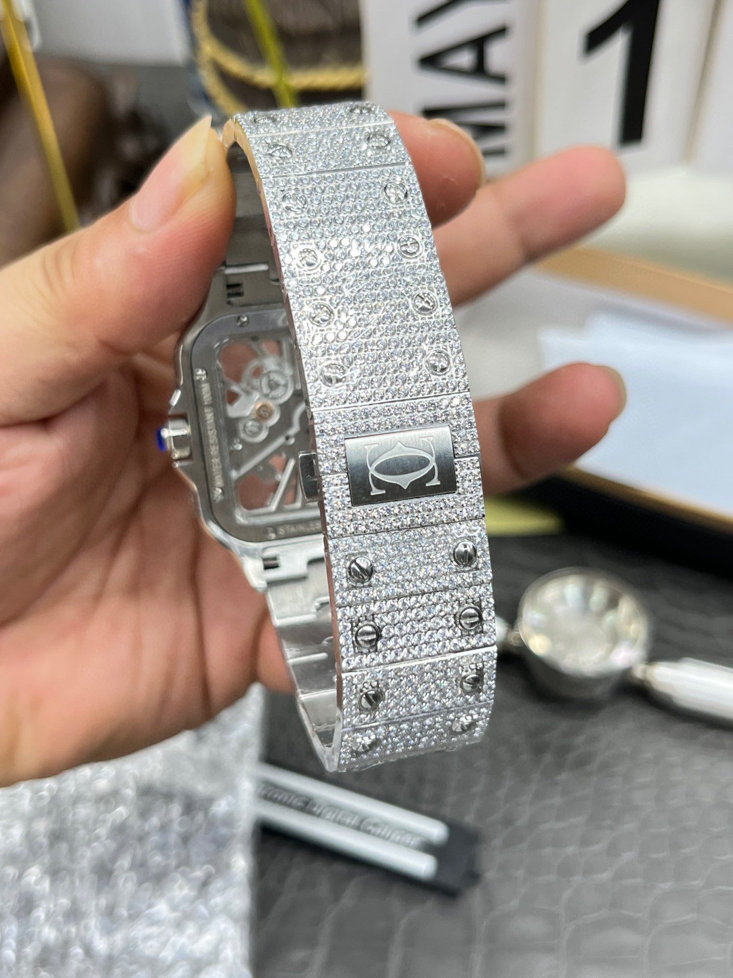 Cartier Santos Full Diamond Custom