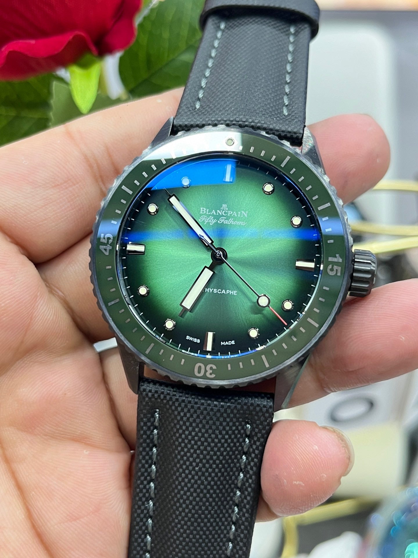 Blancpain Fifty Fathoms Bathyscaphe “Aurora Green” 5000-0153-B52A