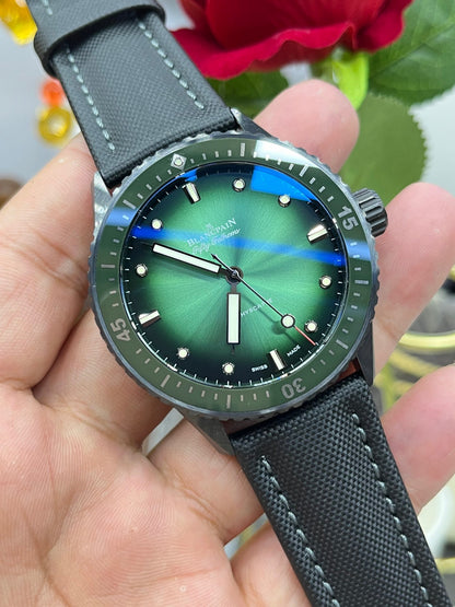 Blancpain Fifty Fathoms Bathyscaphe “Aurora Green” 5000-0153-B52A